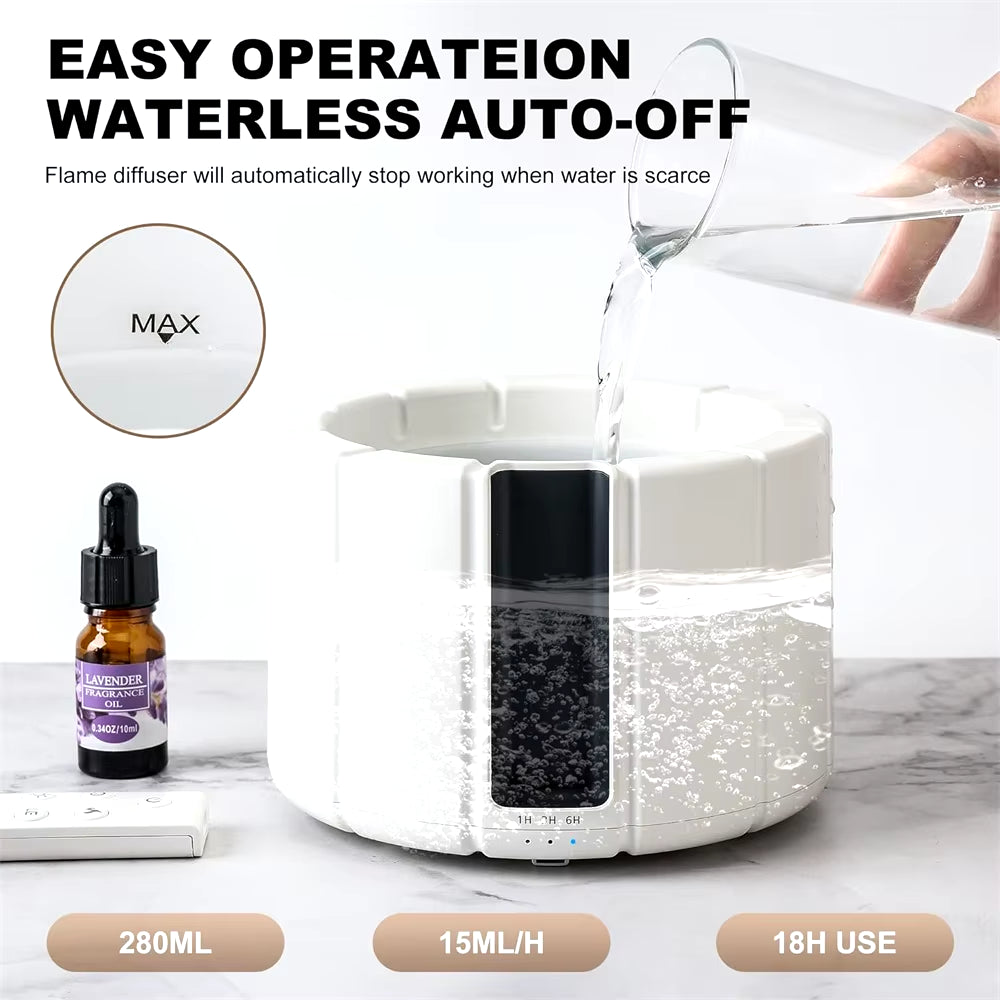 Simulated Flame Aroma Diffuser Bonfire Air Humidifier Ultrasonic Cool Mist Maker Fogger LED Essential Oil Lamp Difusor Dropship