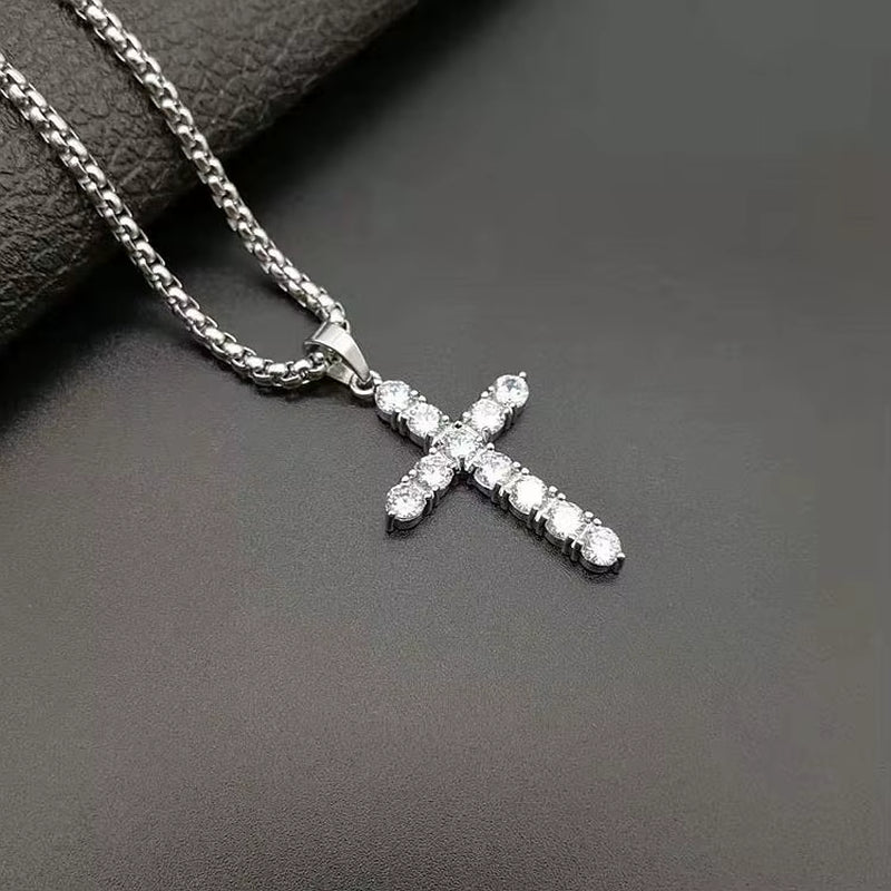 Fashion Female Cross Pendants Dropshipping Gold Black Color Stainless Steel Jesus Cross Pendant Necklace Jewelry for Men/Women