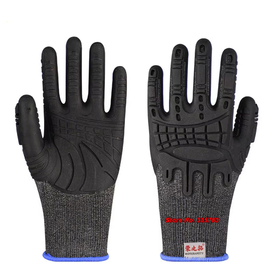 TPE 330 Mechanical Gloves Back of Hand Anti-Smash Palm Non-Slip Strong Grip Application Widely Rescue Damping Protective Gloves