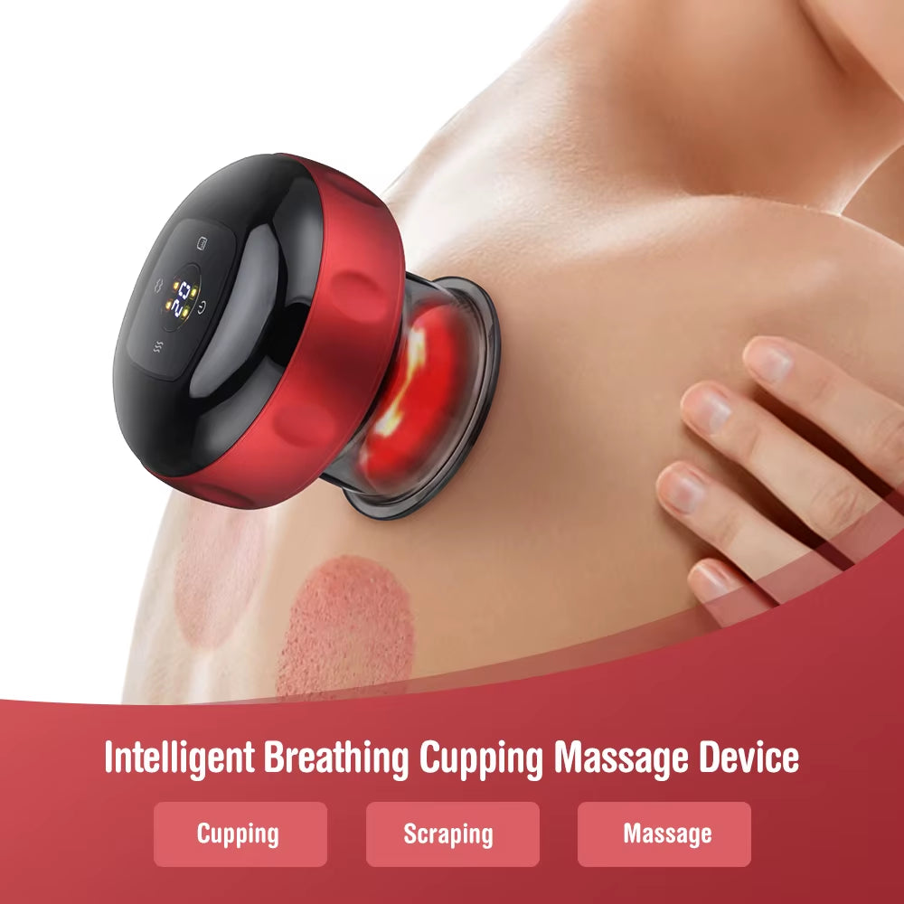 Electric Gua Sha Vacuum Cupping Massage Device Heating Negative Pressure Scraping Therapy Slimming Body Massager Relieve Fatigue