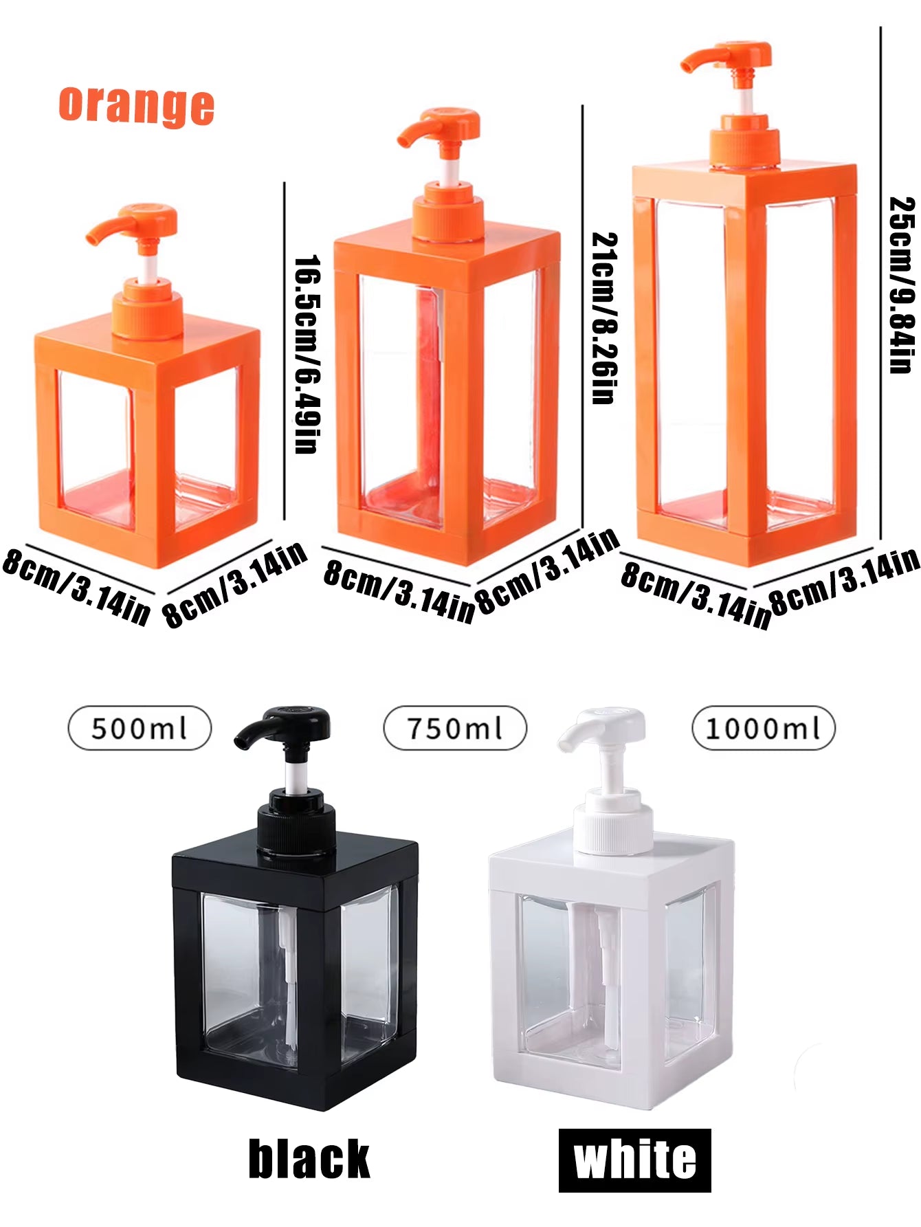 Large-Capacity Lotion Dispensing Bottle Household Push-Type Square Bottle Bathroom Shower Gel Visual Hand Sanitizer Bottle