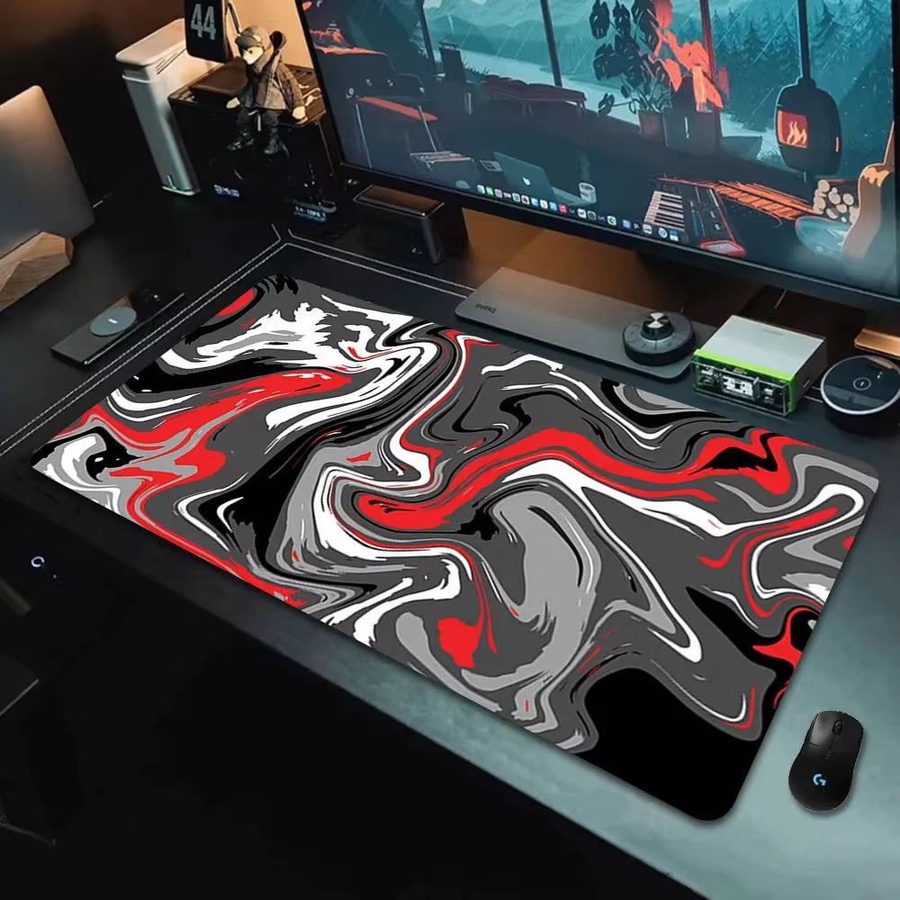 Large Gaming Mouse Pad XXL Strata Liquid Desk Mat Non-Slip Rubber Game Mouse Mat Computer Keyboard Mats Pad Big Mousepad 900X400