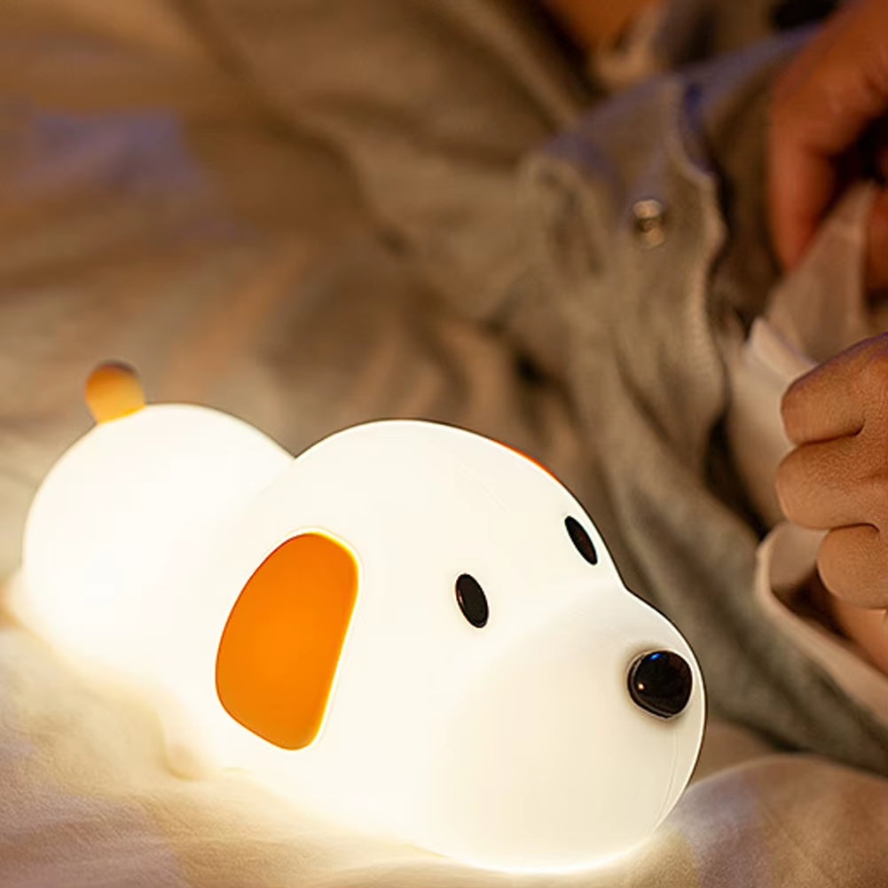 Puppy Lamp Silicone Dog LED Night Lights Touch Sensor Colors USB Rechargeable Bedside Mood Light for Children Baby Toy Gift