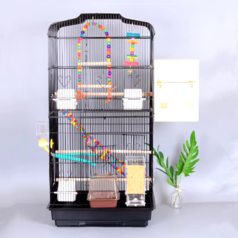 Gray Parrot Bird Cage, Extra Large, Luxury Large Peony, Metal Breeding, 1 Pc