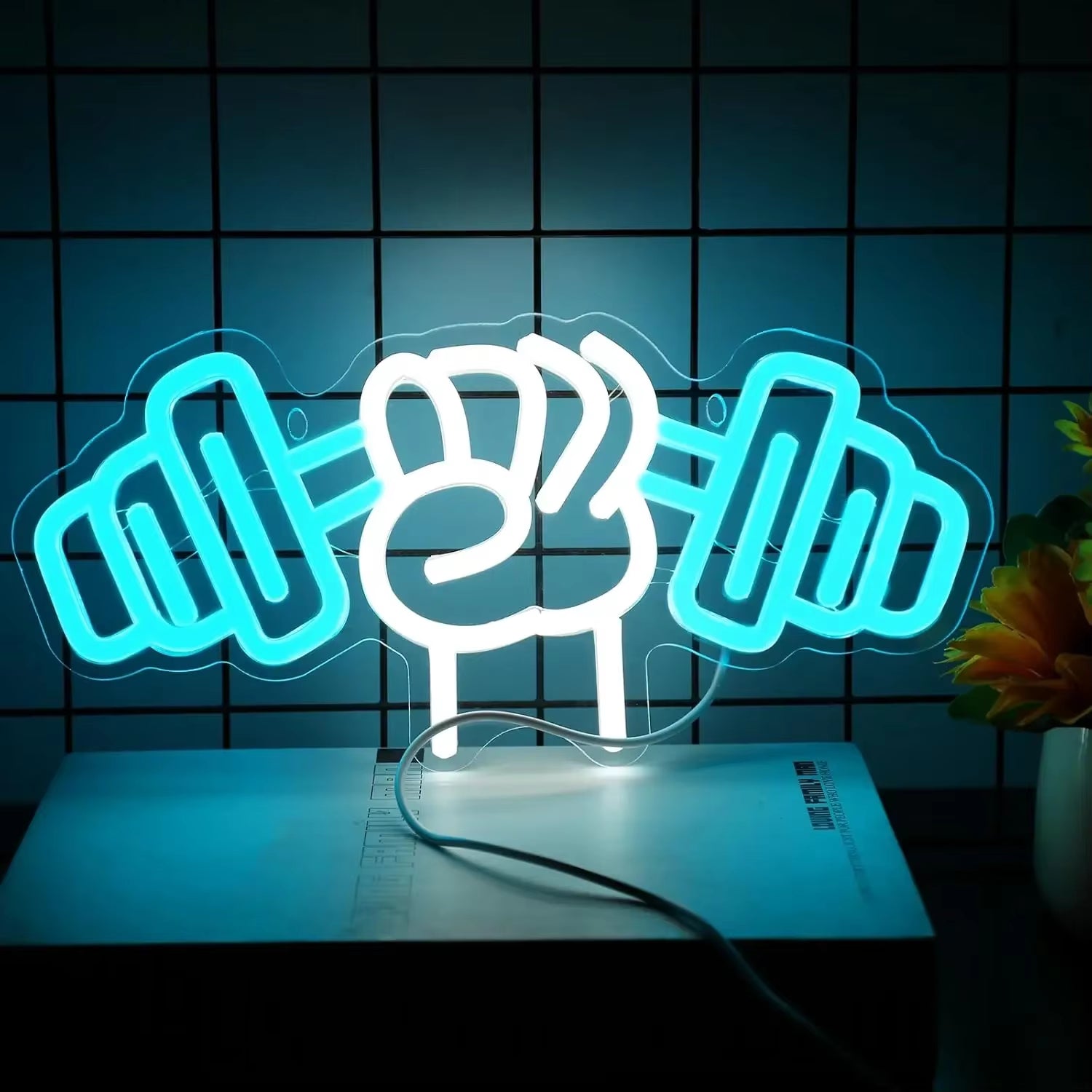 Dumbbell Neon Sign for Home Decor Bedroom Decor Led Sign Room Neon Sign Gym Decor Sports Neon Sign Men Women Wall Decor Gift