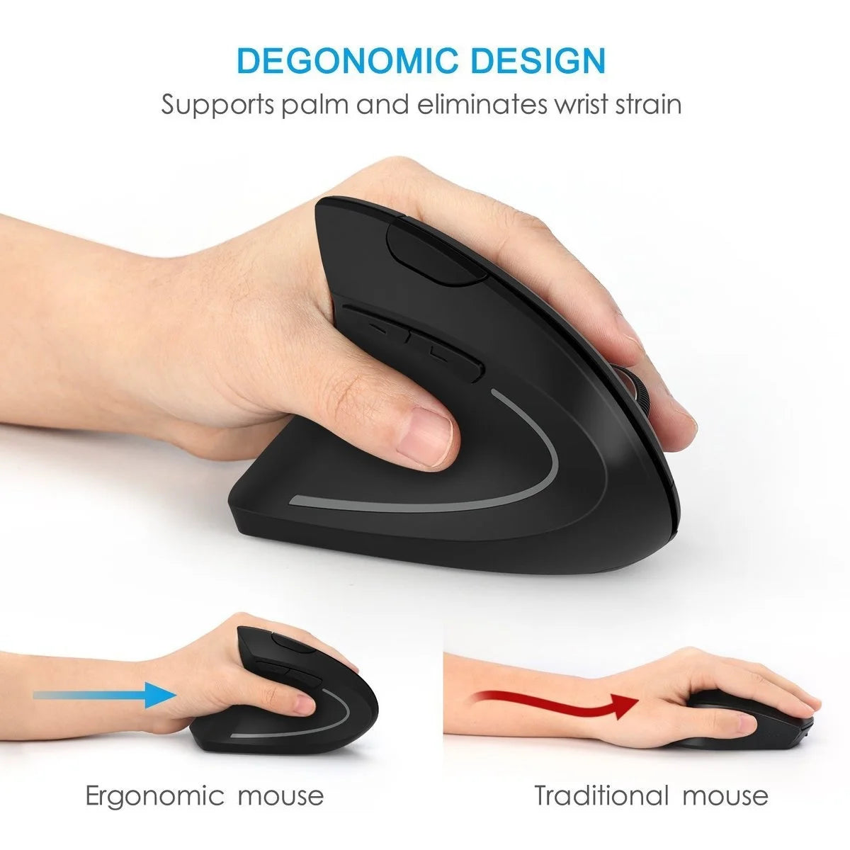 Ergonomic Vertical Mouse 2.4G Wireless Right Left Hand Computer Gaming Mice 6D USB Optical Mouse Gamer Mause for Laptop PC