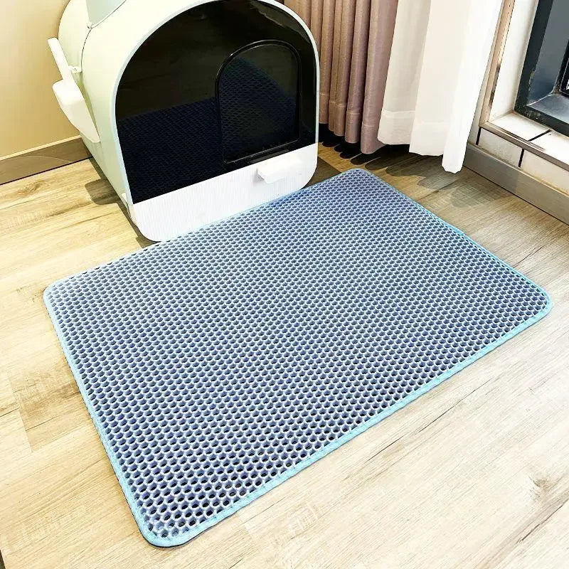 Cat Litter Mat Double Layer Pet Non Slip Big Pet Litter Box Filter Mat Wear Resistant Waterproof Cat Litter Mat Clean Supplies