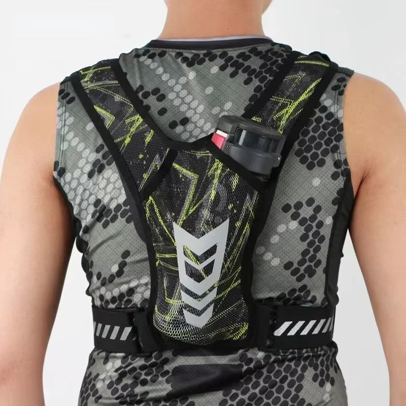 Reflective Running Backpack Universal Lightweight Sports Running Vest Mobile Phone Cards Bag for Jogging Fitness Men and Women