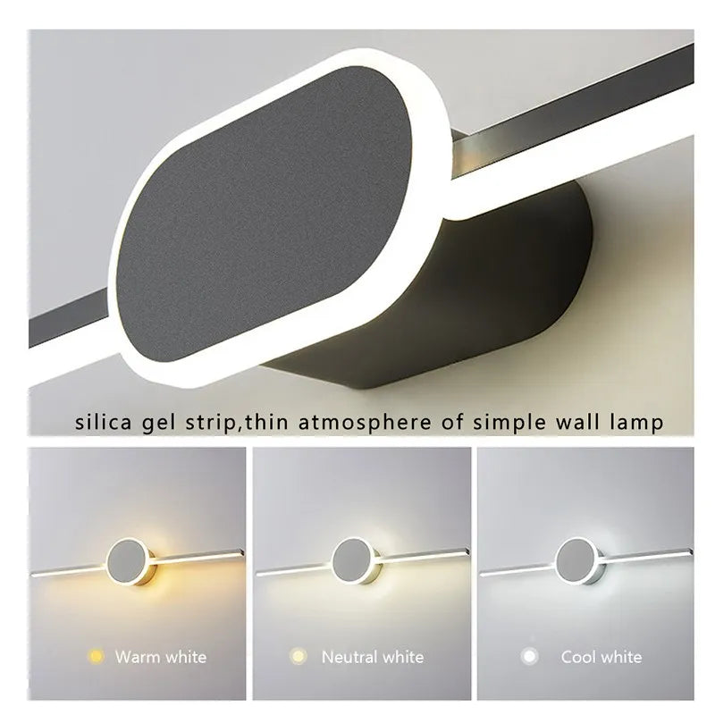 Modern LED Wall Lamps White Black Mirror Headlights Base Decor Walls Sconce for Bathroom Bedroom Living Room Indoor Lighting