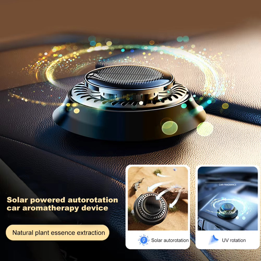 Solar Car Perfume Fragrance Long Lasting Rotating Car Aromatherapy Car Aromatherapy Ornament Deodorizing Car Interior Parts