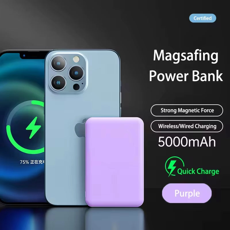 10000Mah Magnetic Wireless Power Bank Portable 5000Mah USB C Fast Charging External Battery Charger for Iphone 15 Xiaomi Samsung