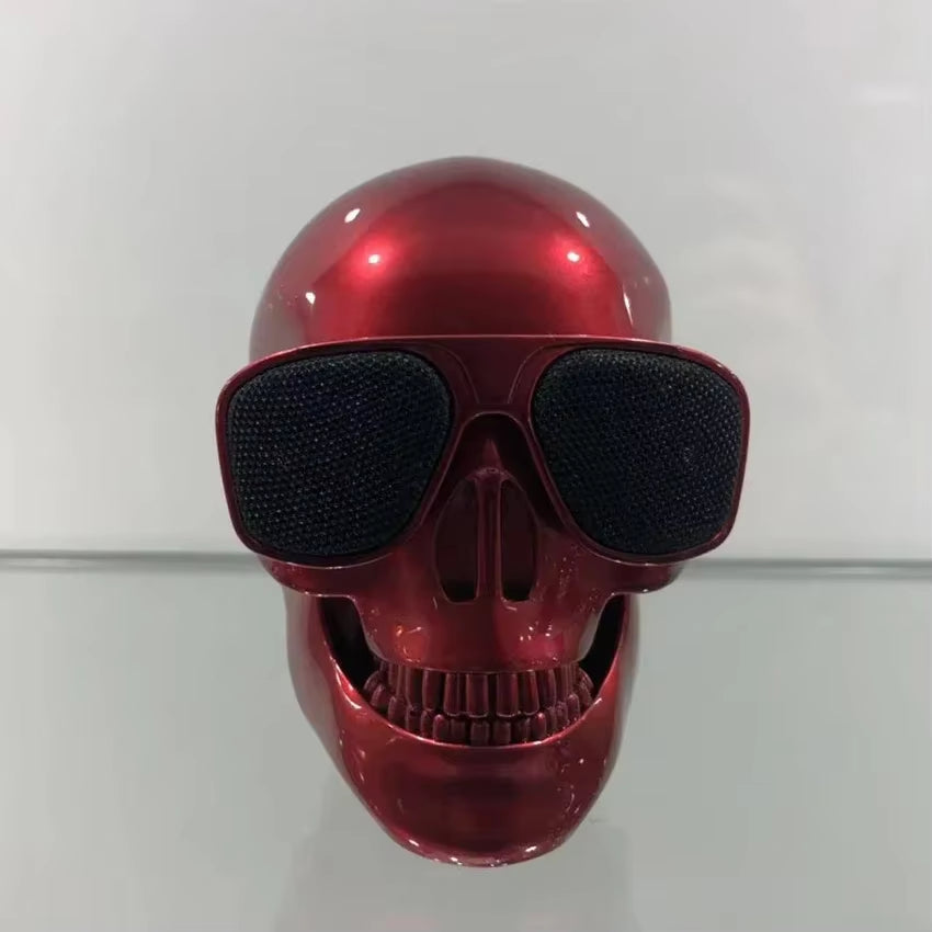 Skull Head Speaker Portable Mini Bluetooth-Compatible Wireless HD Stereo Speakers Skull Head Subwoofer Creative Home Ornament