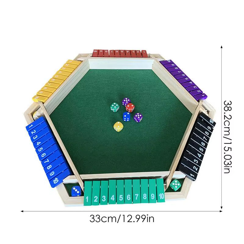 Shut the Box Dice Game Wooden Board Games Digital Game Toy Acrylic Printing Parent-Child Interaction Thinking Ability