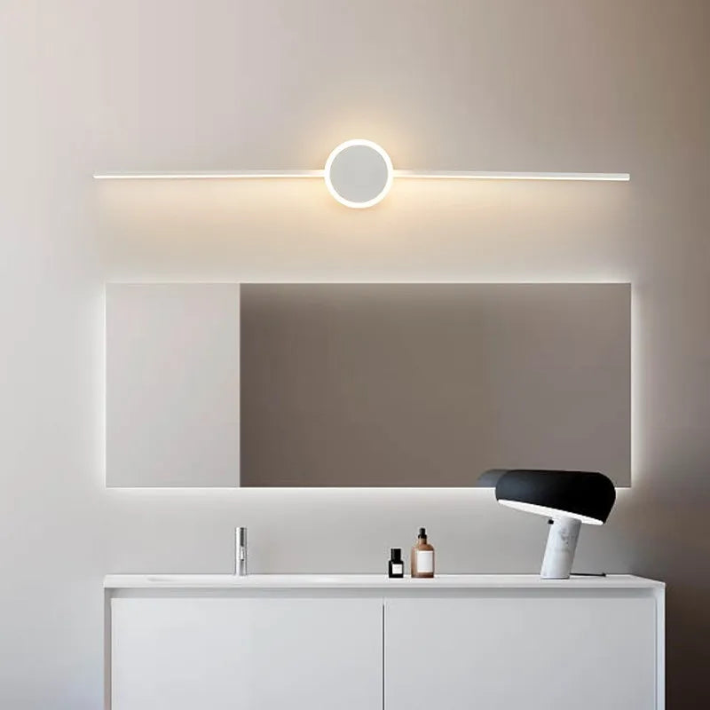 Modern LED Wall Lamps White Black Mirror Headlights Base Decor Walls Sconce for Bathroom Bedroom Living Room Indoor Lighting