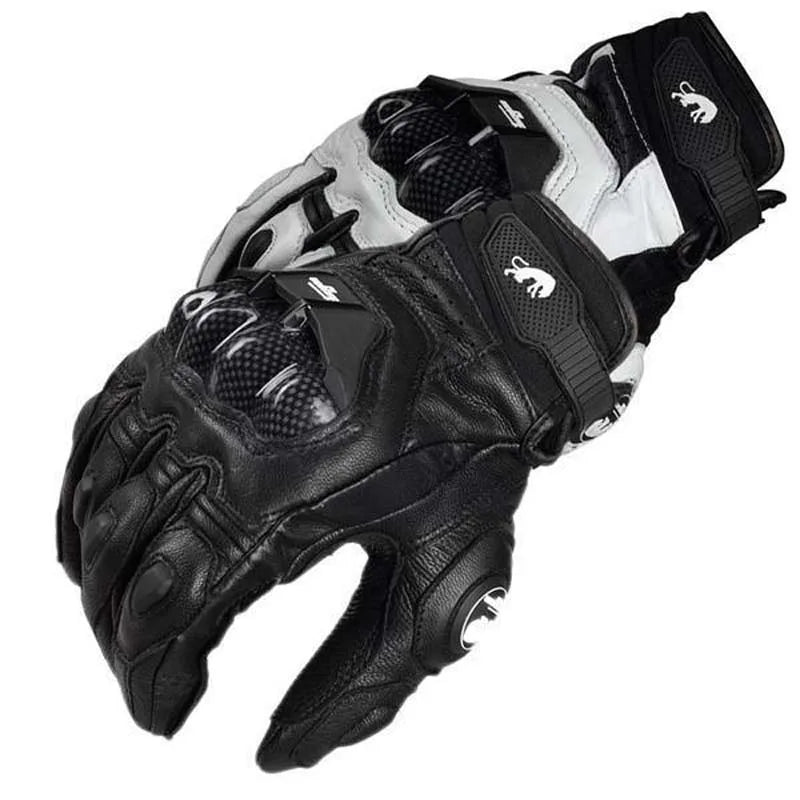 Motorcycle Gloves Black Racing Genuine Leather Motorbike White Road Riding Team Glove Men Summer Winter