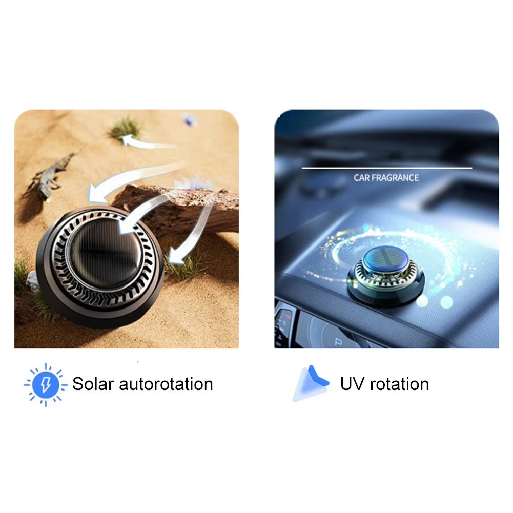 Solar Car Perfume Fragrance Long Lasting Rotating Car Aromatherapy Car Aromatherapy Ornament Deodorizing Car Interior Parts