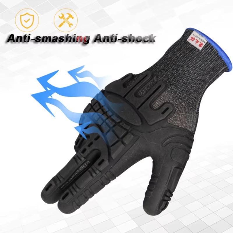 TPE 330 Mechanical Gloves Back of Hand Anti-Smash Palm Non-Slip Strong Grip Application Widely Rescue Damping Protective Gloves