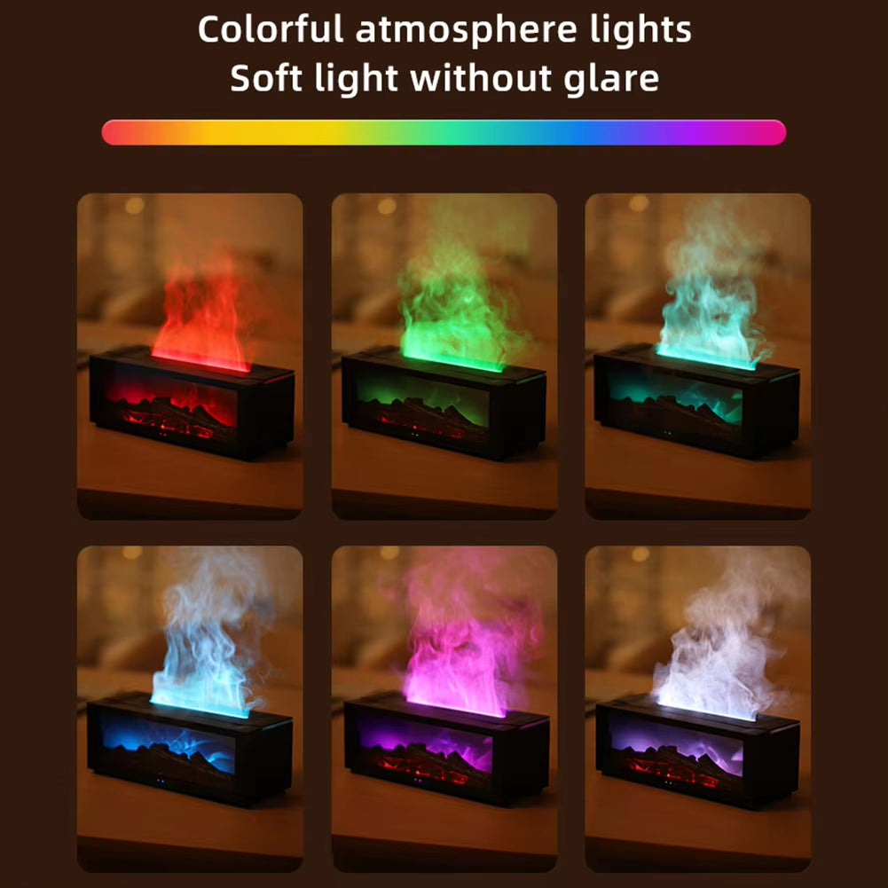 Creative Fireplace Air Humidifier Essential Oil Aroma Diffuser Flame Air Humidifier Desktop Aromatherapy Diffuser for Home Gift