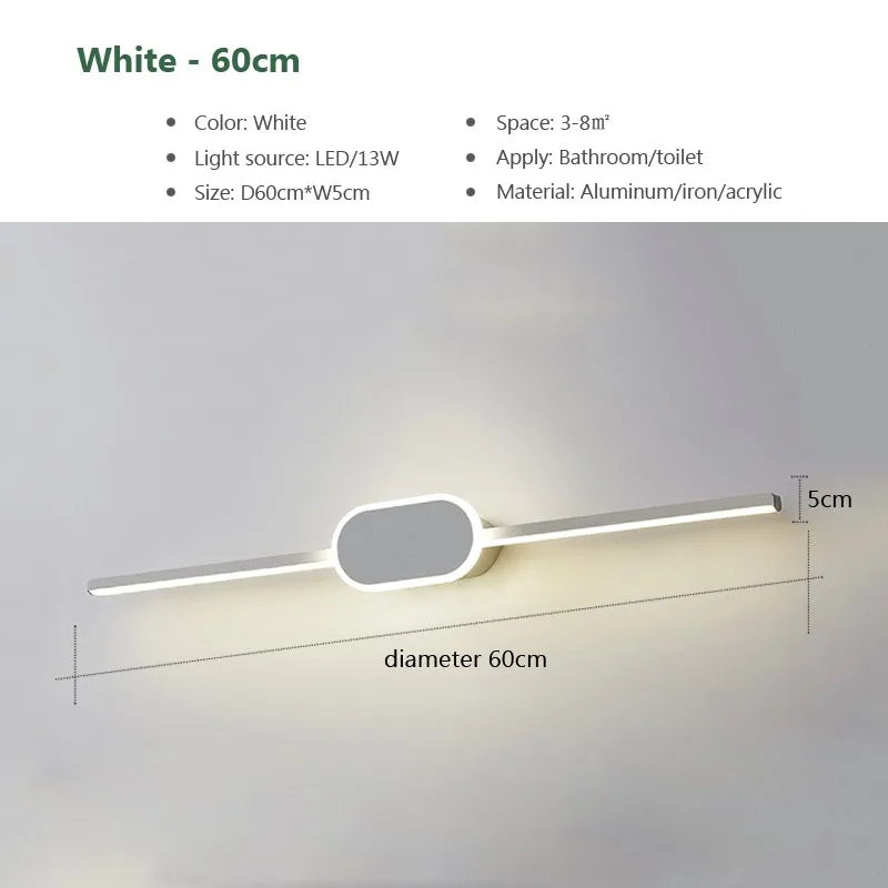 Modern LED Wall Lamps White Black Mirror Headlights Base Decor Walls Sconce for Bathroom Bedroom Living Room Indoor Lighting