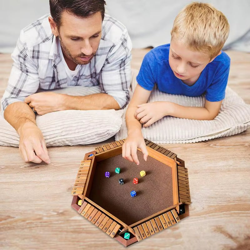 Shut the Box Dice Game Wooden Board Games Digital Game Toy Acrylic Printing Parent-Child Interaction Thinking Ability