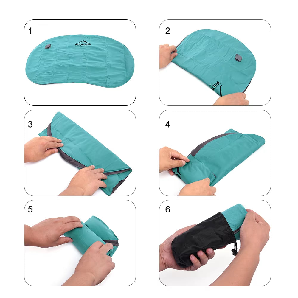 Portable Inflatable Pillow Camping Equipment Compressible Folding Air Cushion Outdoor Protective Tourism Sleeping Gear