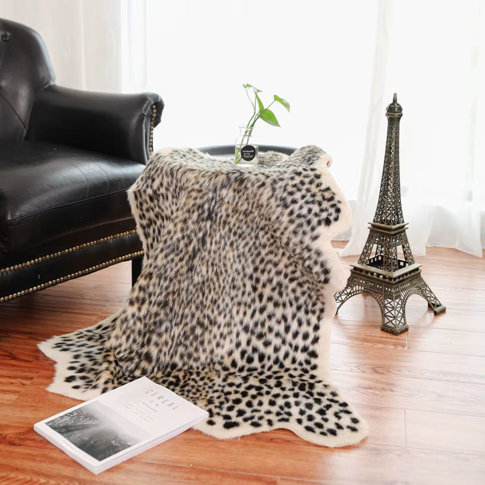 Special Offer Tiger Printed Rug Cow Leopard Tiger Printed Cowhide Faux Skin Leather Nonslip Antiskid Mat Animal Print Carpet