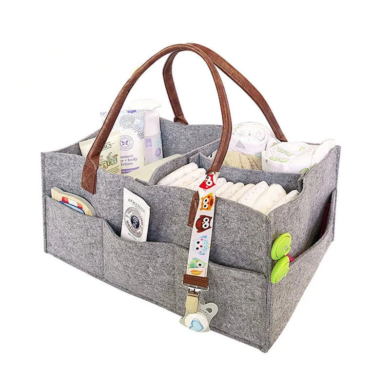 1/2 Baby Diaper Caddy Organizer Portable Holder Bag for Changing Table and Car Nursery Essentials Storage Bins Nappy Bags