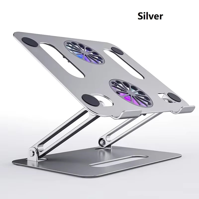 Foldable Laptop Tablet Stand with Cooling Fan Heat Dissipation Aluminum for Desktop Macbook Air Pro Stand Notebook Holder Cooler