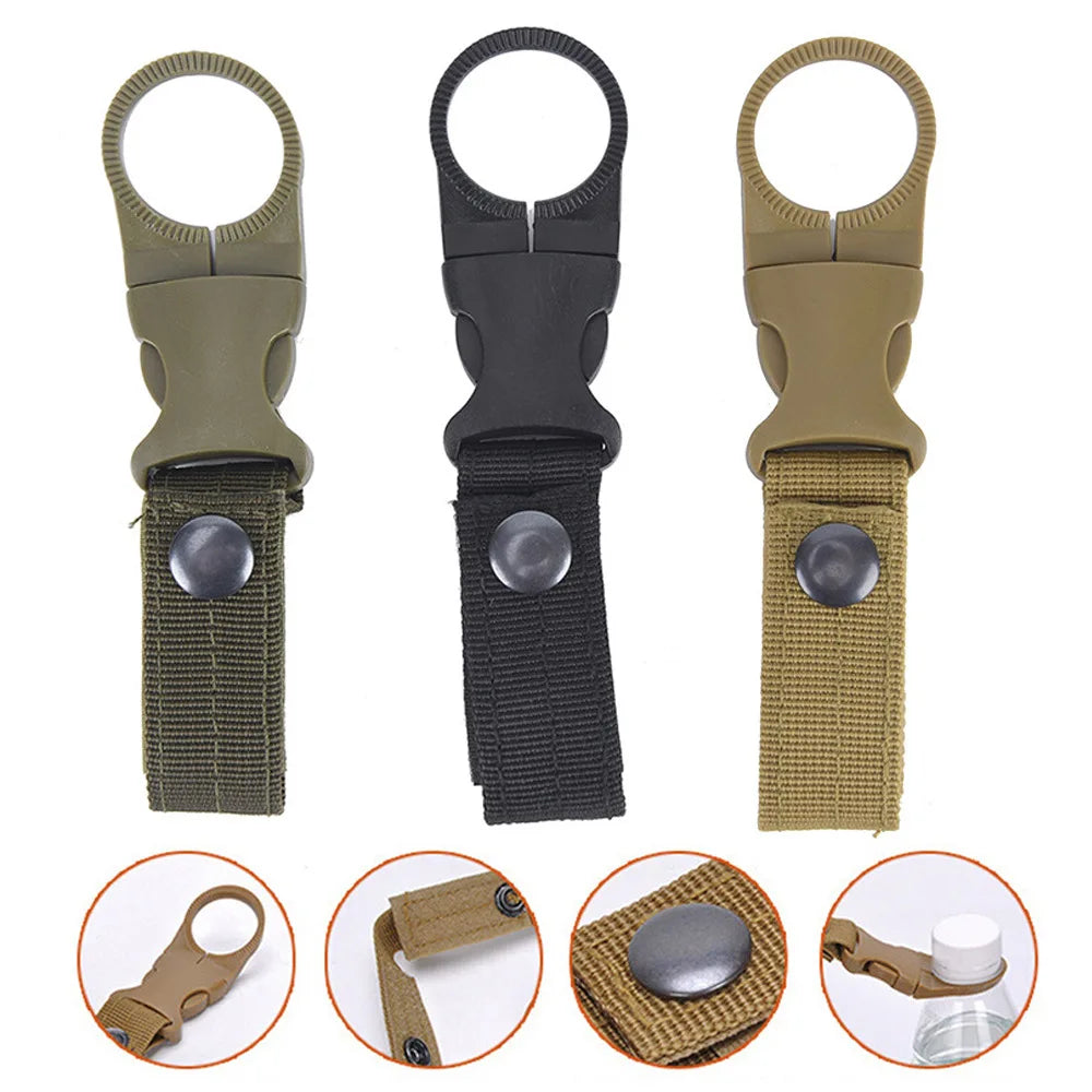 Molle Webbing Backpack Buckle Carabiners Attach Quickdraw Water Bottle Hanger Holder Outdoor Camping Hiking Climbing Accessories