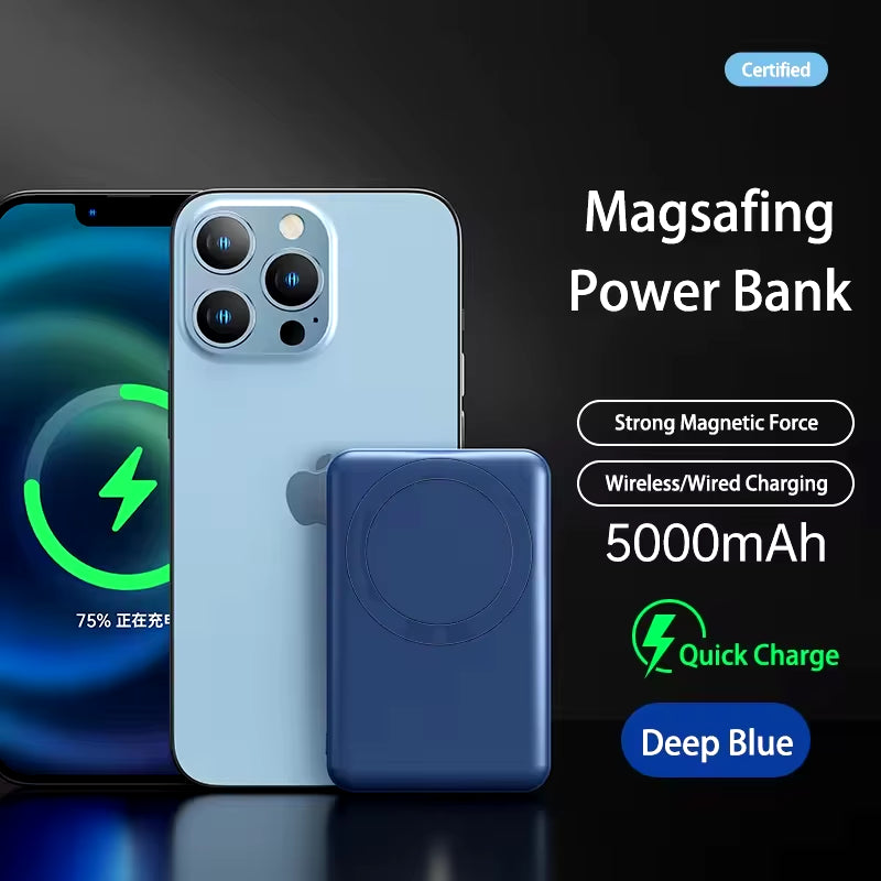 10000Mah Magnetic Wireless Power Bank Portable 5000Mah USB C Fast Charging External Battery Charger for Iphone 15 Xiaomi Samsung