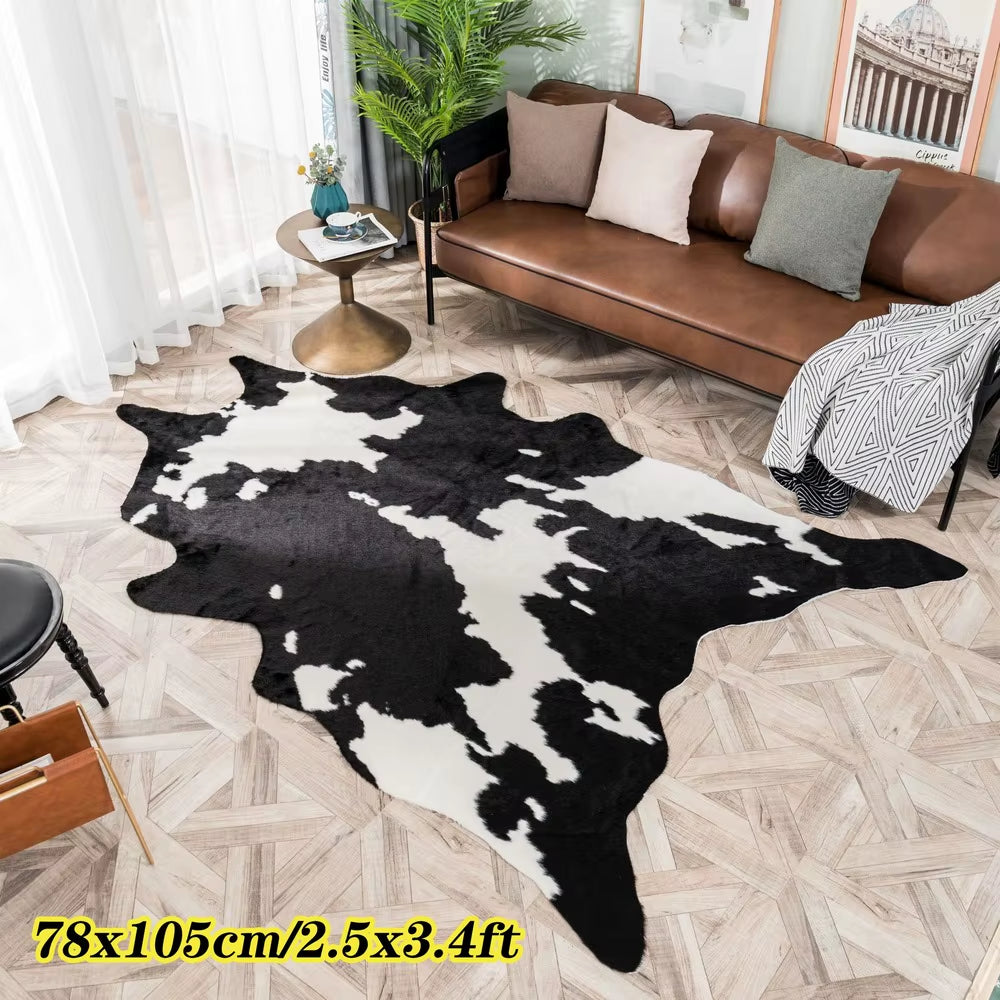 Special Offer Tiger Printed Rug Cow Leopard Tiger Printed Cowhide Faux Skin Leather Nonslip Antiskid Mat Animal Print Carpet