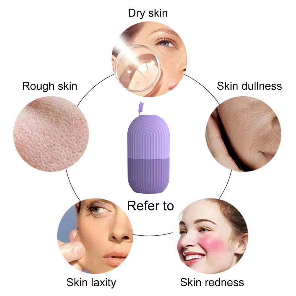 Ice Roller Reusable Puffy Eyes Roller Face Beauty Massage Ice Mold Pore Contraction Skin Cooling Roller for Skin Cares