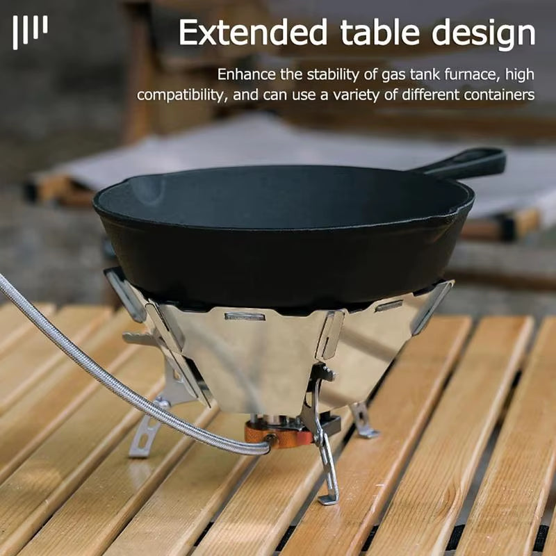 Outdoor Camping Gas Stove Rack Stainless Steel Furnace Frame Camp Stove Windshield Picnic BBQ Fire Burn Pit Stand Wind Screen