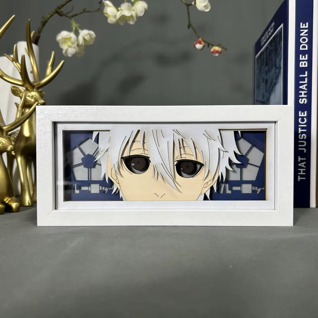 Manga Lightbox Table Desk Lamp Paper Cut Shadow Box Blue Lock Seishiro Nagi for Room Decor Anime Blue Lock Light Box Eyes Face