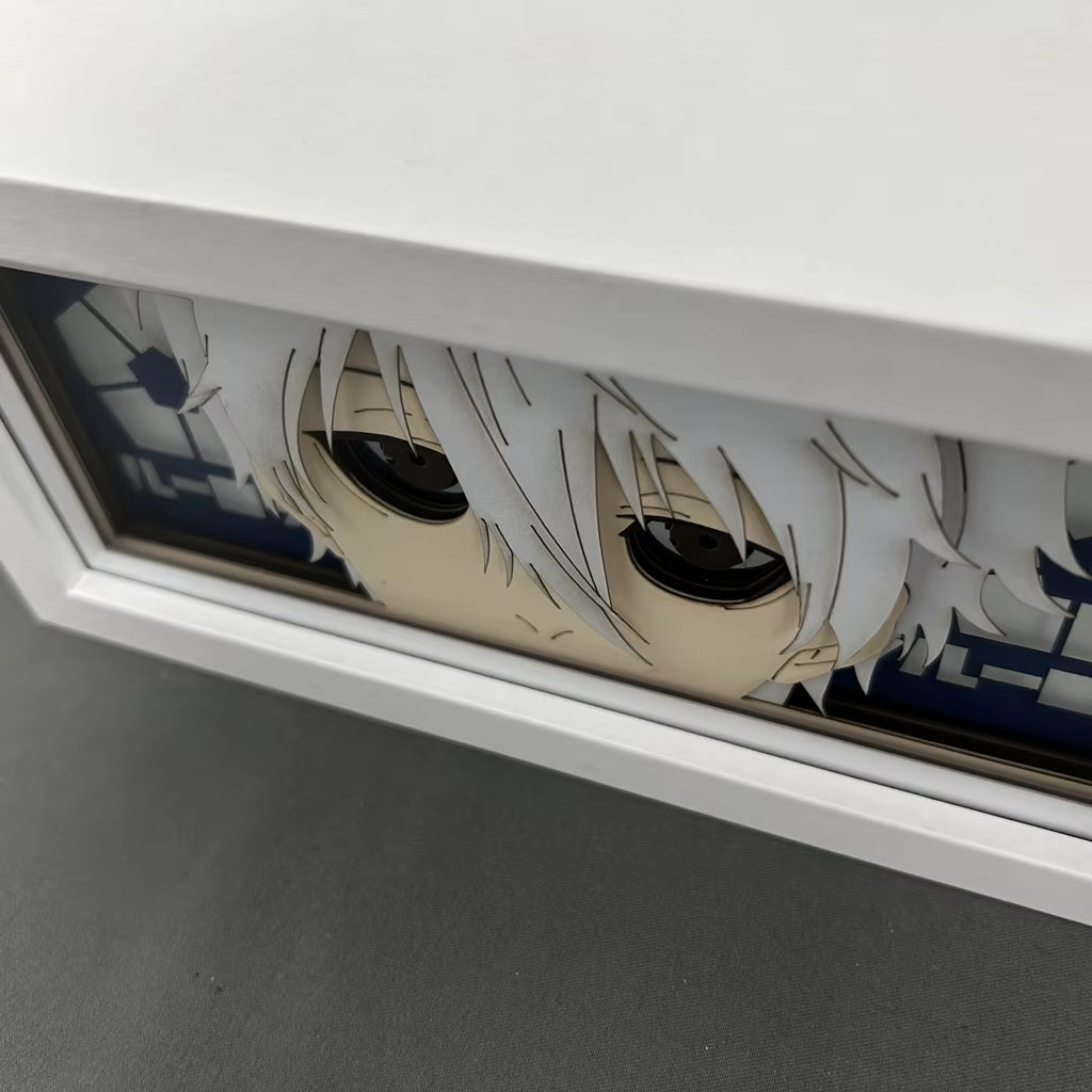 Manga Lightbox Table Desk Lamp Paper Cut Shadow Box Blue Lock Seishiro Nagi for Room Decor Anime Blue Lock Light Box Eyes Face