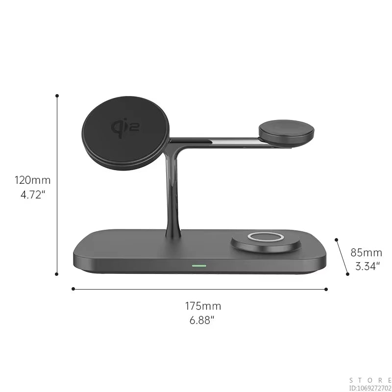 Qi2 3 in 1 Magnetic Wireless Charger 15W Fast Charging for Iphone 12/13/14/15/16 Series, Iwatch 1-9 and Airpods / TWS Chargers