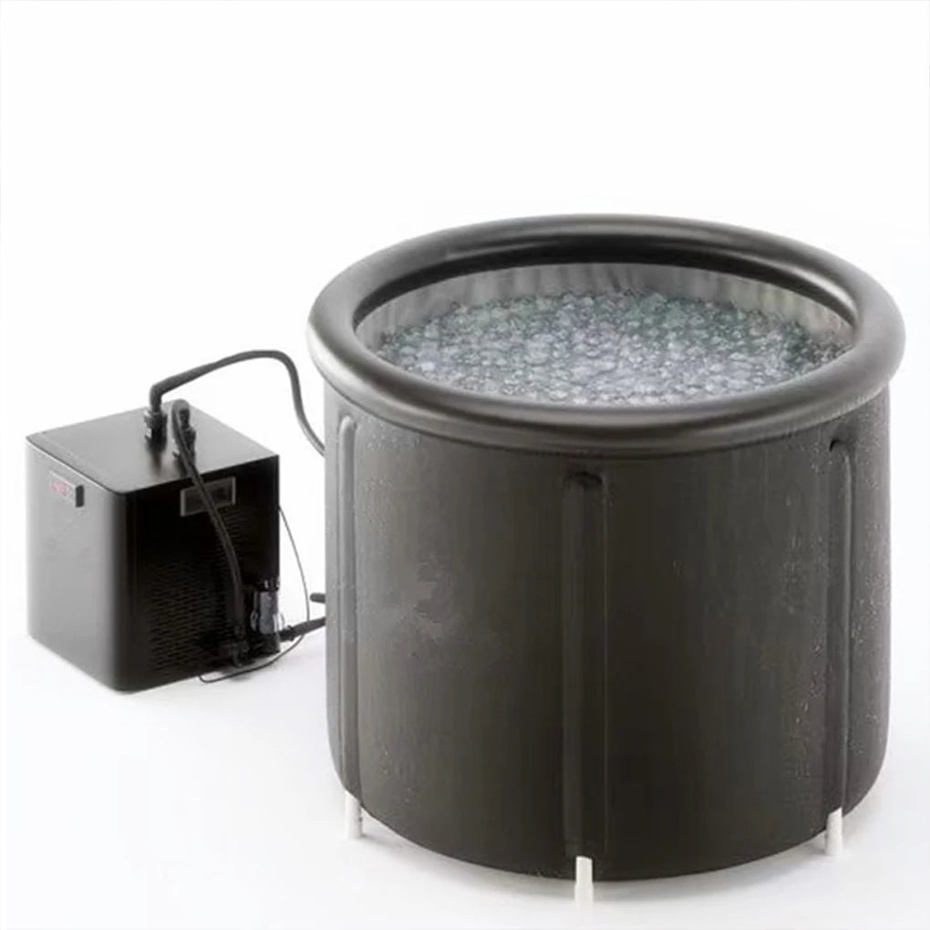 Black Foldable and Portable Ice Bath Bucket for Easy Cleaning Portable Ice Bath Tubs Safe PVC