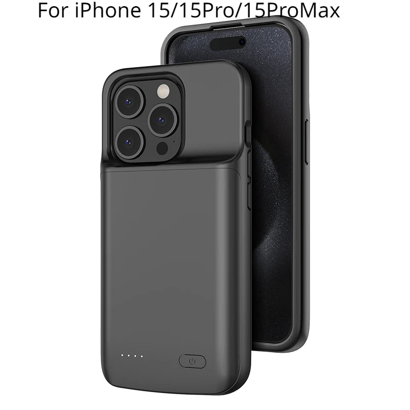 Battery Charger Case for Iphone 15 Pro Max Power Case for Iphone 15 Pro 15 plus Extenal Battery Charging Cover Power Bank