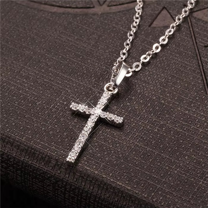 Fashion Female Cross Pendants Dropshipping Gold Black Color Stainless Steel Jesus Cross Pendant Necklace Jewelry for Men/Women