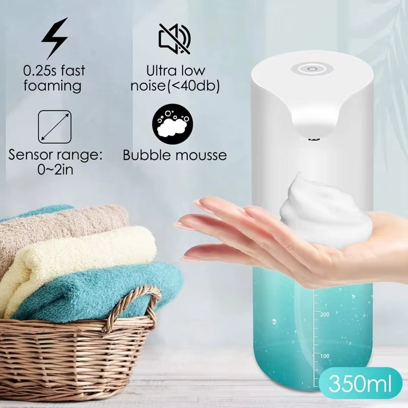 Automatic Soap Dispenser USB Rechargeable Foaming Touchless Hand Free Portable Foam Liquid Soap Dispenser for Bathroom Kitchen