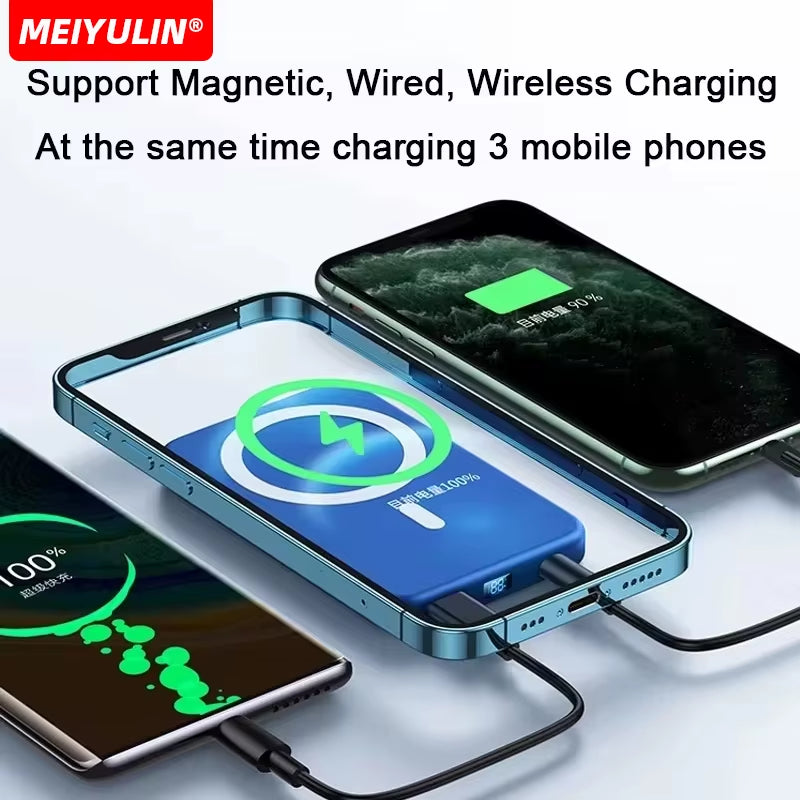 10000Mah Magnetic Wireless Power Bank Portable 5000Mah USB C Fast Charging External Battery Charger for Iphone 15 Xiaomi Samsung