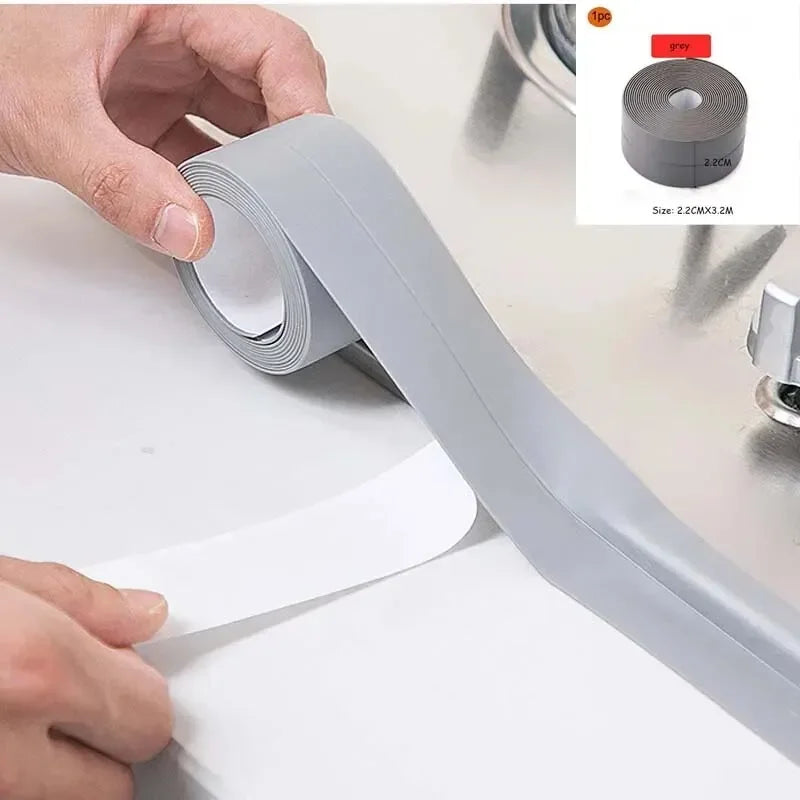 1 Roll of Kitchen Anti-Mold and Waterproof Tape, Moisture-Proof Kitchen and Bathroom Sink Gap, Beautiful Seam Toilet Sticker, Co