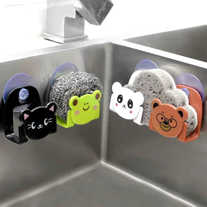 Organizer Tools Kitchen Accessories Cartoon Sponge Rag Storage Rack Home Decoration for Kitchen Supplies Kitchen Gadgets 1Pcs