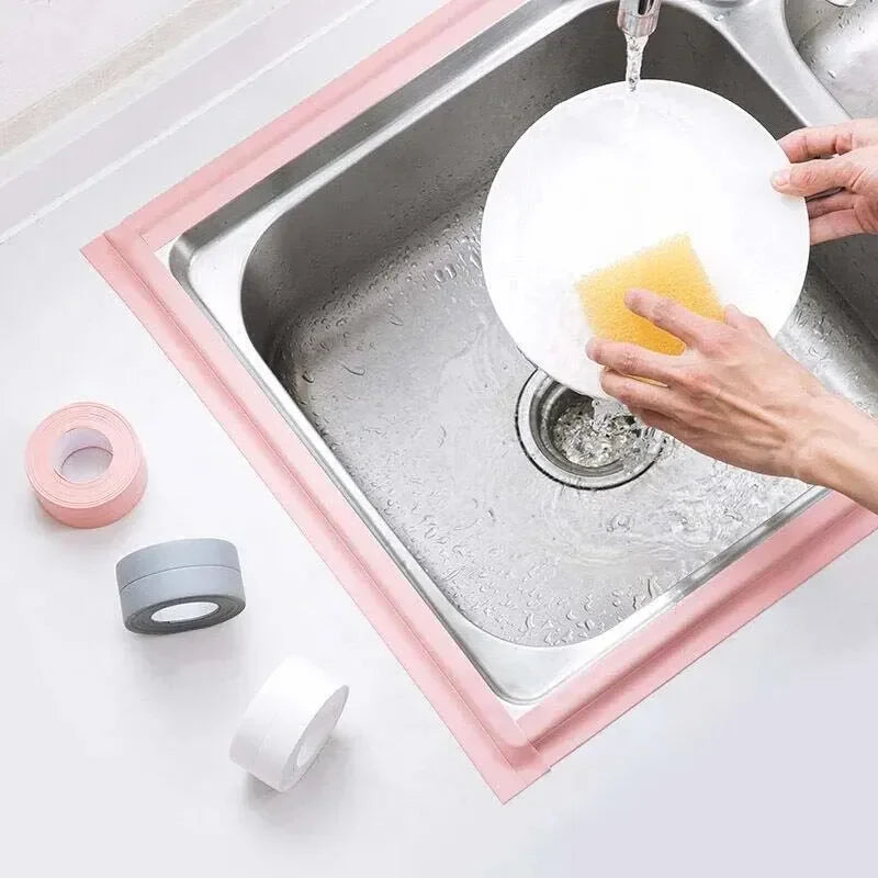 1 Roll of Kitchen Anti-Mold and Waterproof Tape, Moisture-Proof Kitchen and Bathroom Sink Gap, Beautiful Seam Toilet Sticker, Co