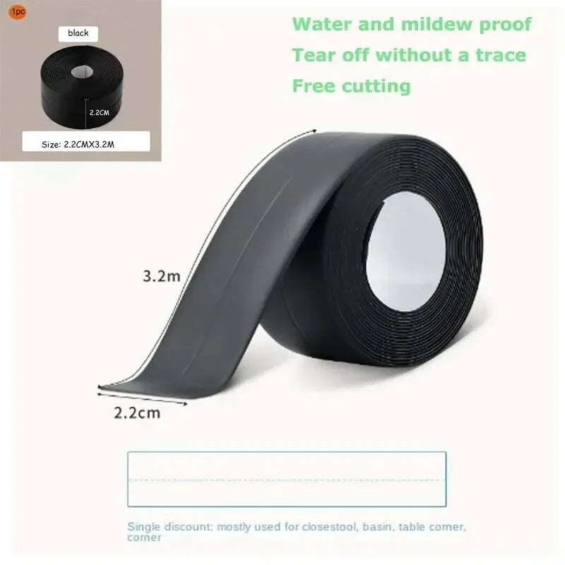 1 Roll of Kitchen Anti-Mold and Waterproof Tape, Moisture-Proof Kitchen and Bathroom Sink Gap, Beautiful Seam Toilet Sticker, Co