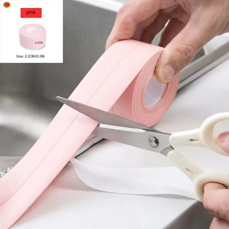 1 Roll of Kitchen Anti-Mold and Waterproof Tape, Moisture-Proof Kitchen and Bathroom Sink Gap, Beautiful Seam Toilet Sticker, Co