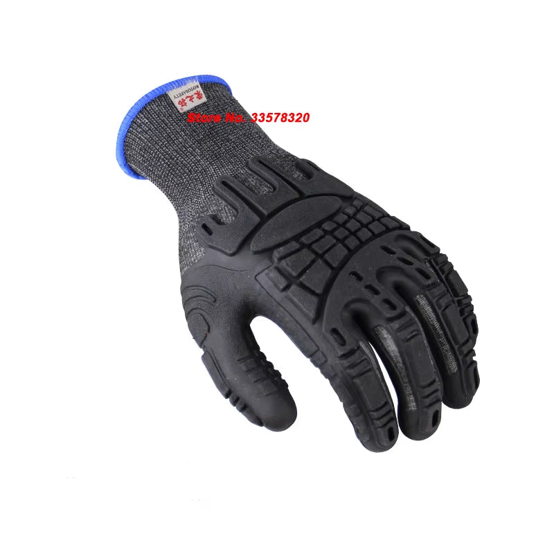 TPE 330 Mechanical Gloves Back of Hand Anti-Smash Palm Non-Slip Strong Grip Application Widely Rescue Damping Protective Gloves