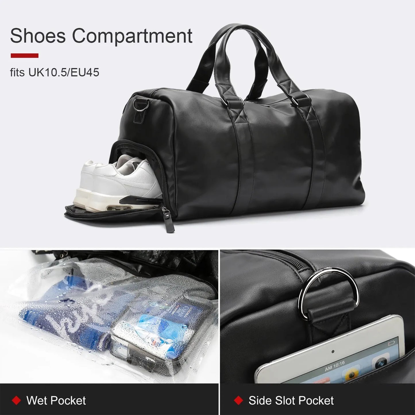 Gym Bag Mens Small Trave Duffel Bag, Swim Sports Bag with Shoes Compartment Waterproof Weekender Overnight Bag Tote Bag