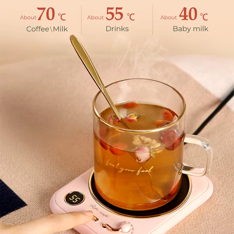 Mug Heater Coffee Mug Cup Warmer Milk Tea Water Heating Pad Cup Heater Warm Mat Constant Temperature Coaster 110/220V EU UK Plug