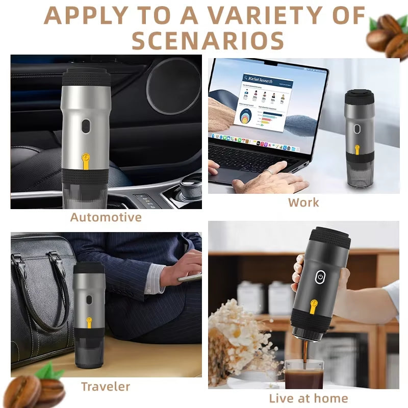 Portable Coffee Maker Capsules Electric Coffee Maker Battery Portable Espresso Coffee Machine for Home Camping Coffee Maker